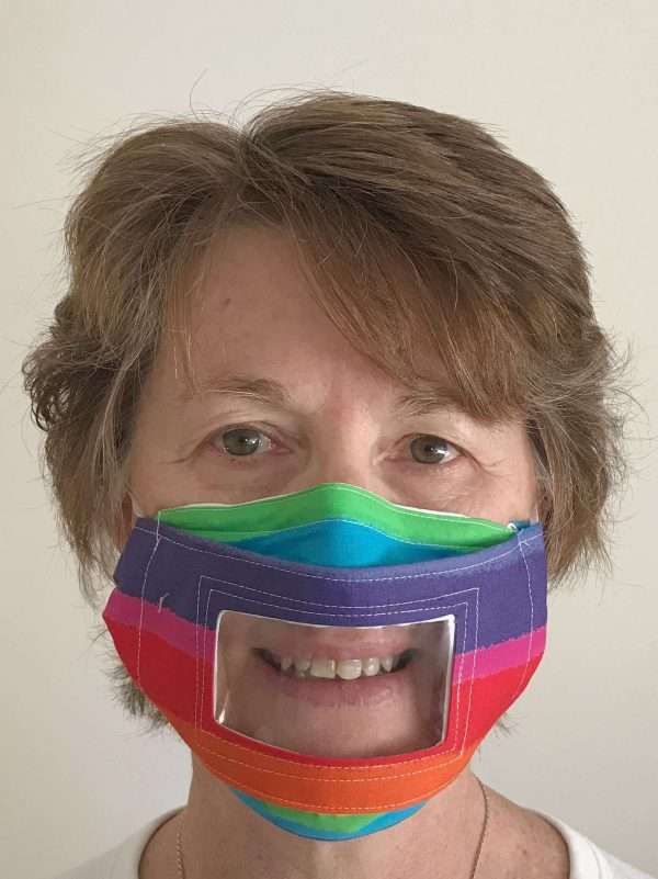 Rainbow Window Face Mask Front